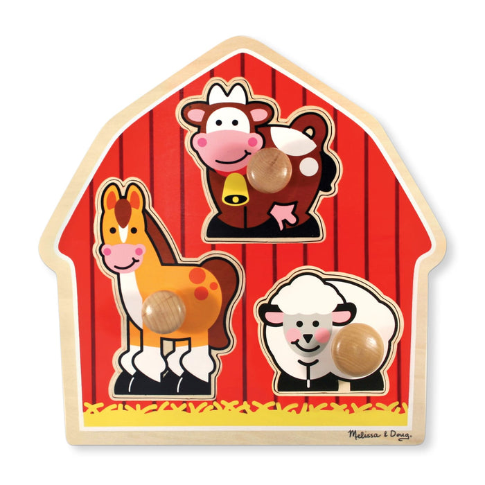 Barnyard Animals Jumbo Knob Puzzle - 3 Pieces V9