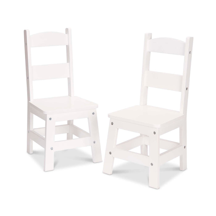 Wooden Chair Pair - White B8