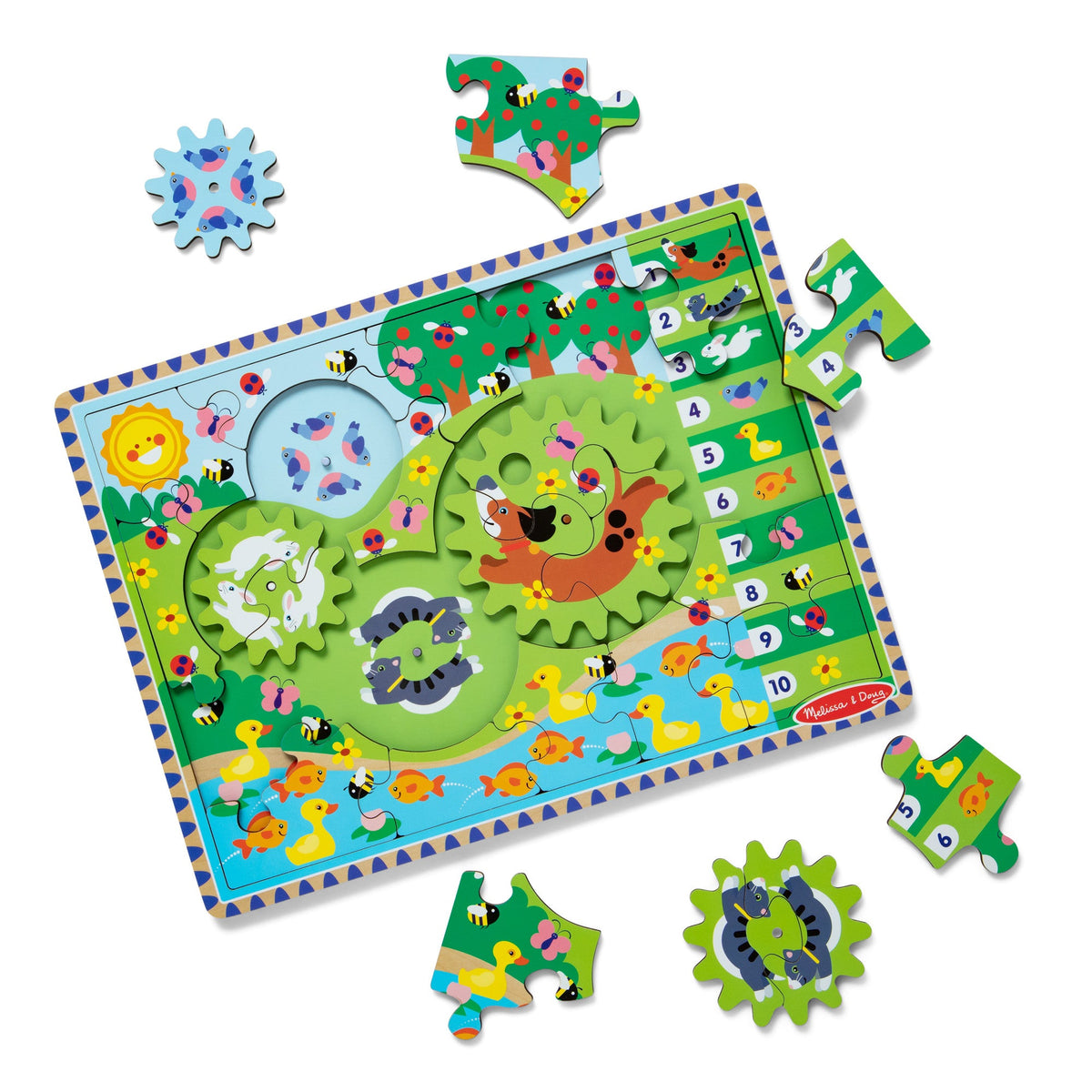 Animal Chase I-Spy Wooden Gear Puzzle H9