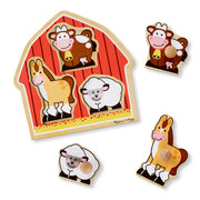 Barnyard Animals Jumbo Knob Puzzle - 3 Pieces J8