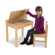 Child's Lift-Top Desk & Chair - Honey M3
