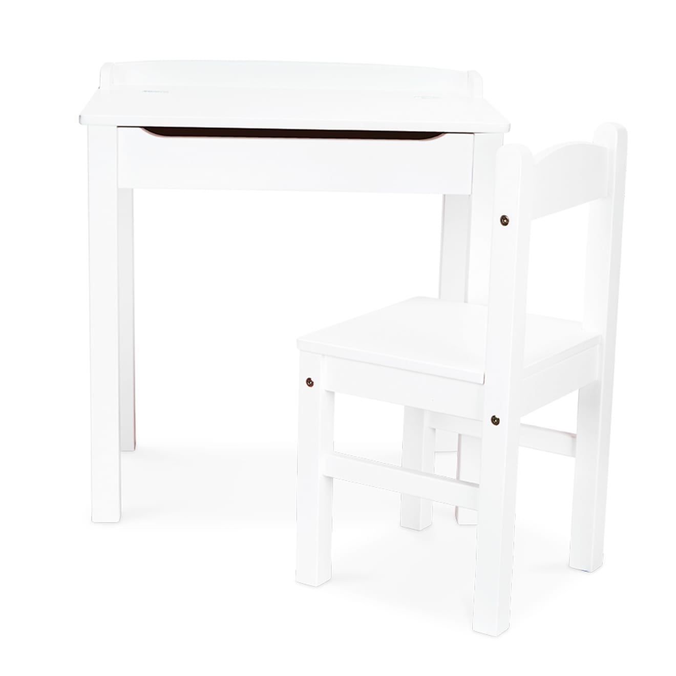 Child's Lift-Top Desk & Chair - White E4