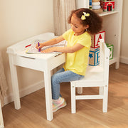 Child's Lift-Top Desk & Chair - White E4