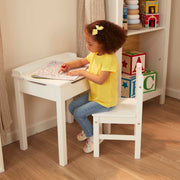 Child's Lift-Top Desk & Chair - White E4