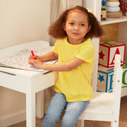 Child's Lift-Top Desk & Chair - White E4