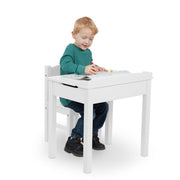 Child's Lift-Top Desk & Chair - White E4