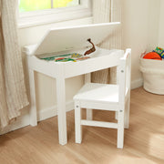 Child's Lift-Top Desk & Chair - White E4