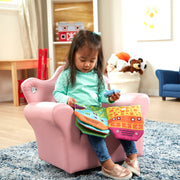 Child’s Crown Armchair – Pink Faux Leather A0