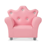 Child’s Crown Armchair – Pink Faux Leather A0
