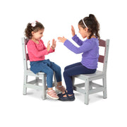 Child’s Wooden Chair Pair – Gray Q3