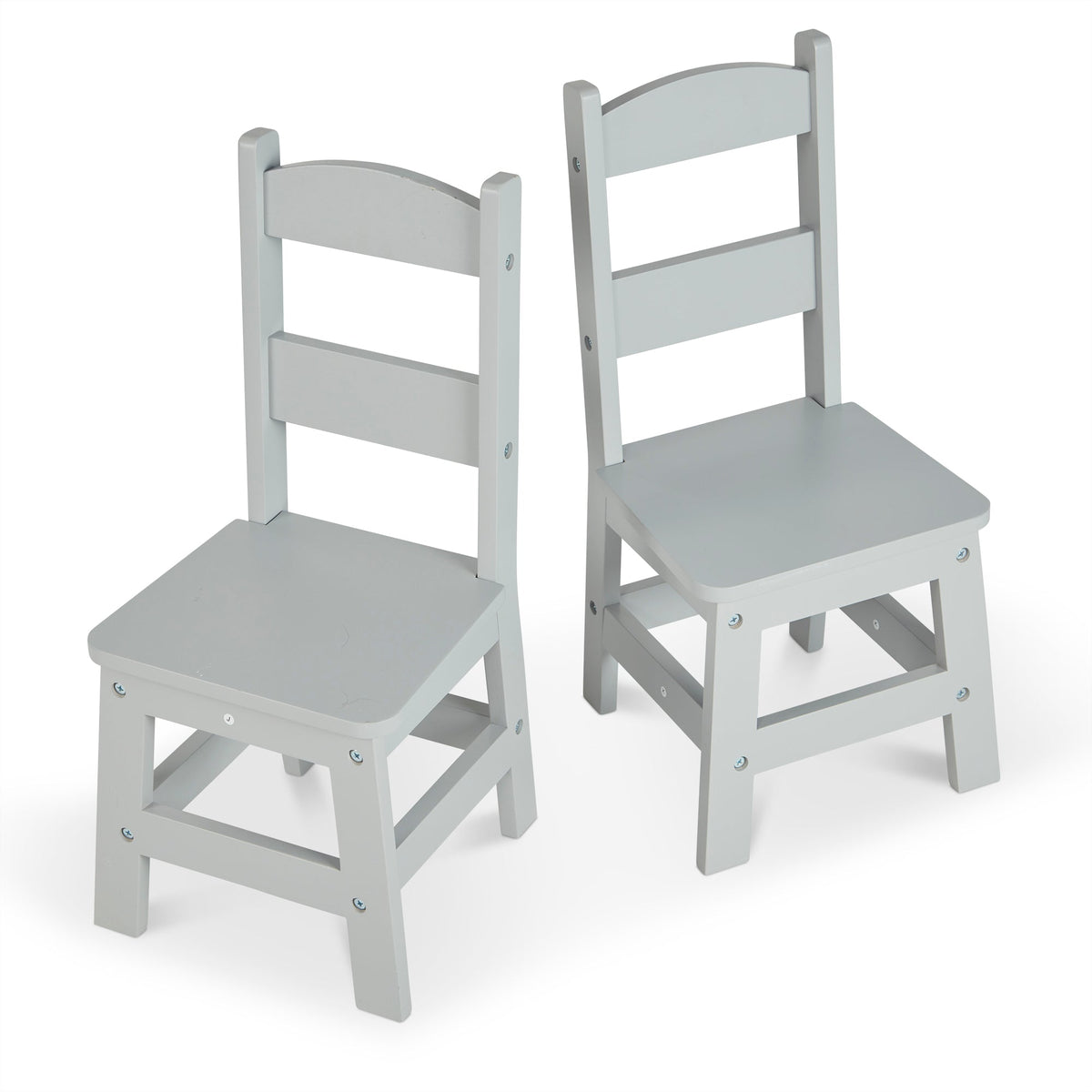 Child’s Wooden Chair Pair – Gray T1