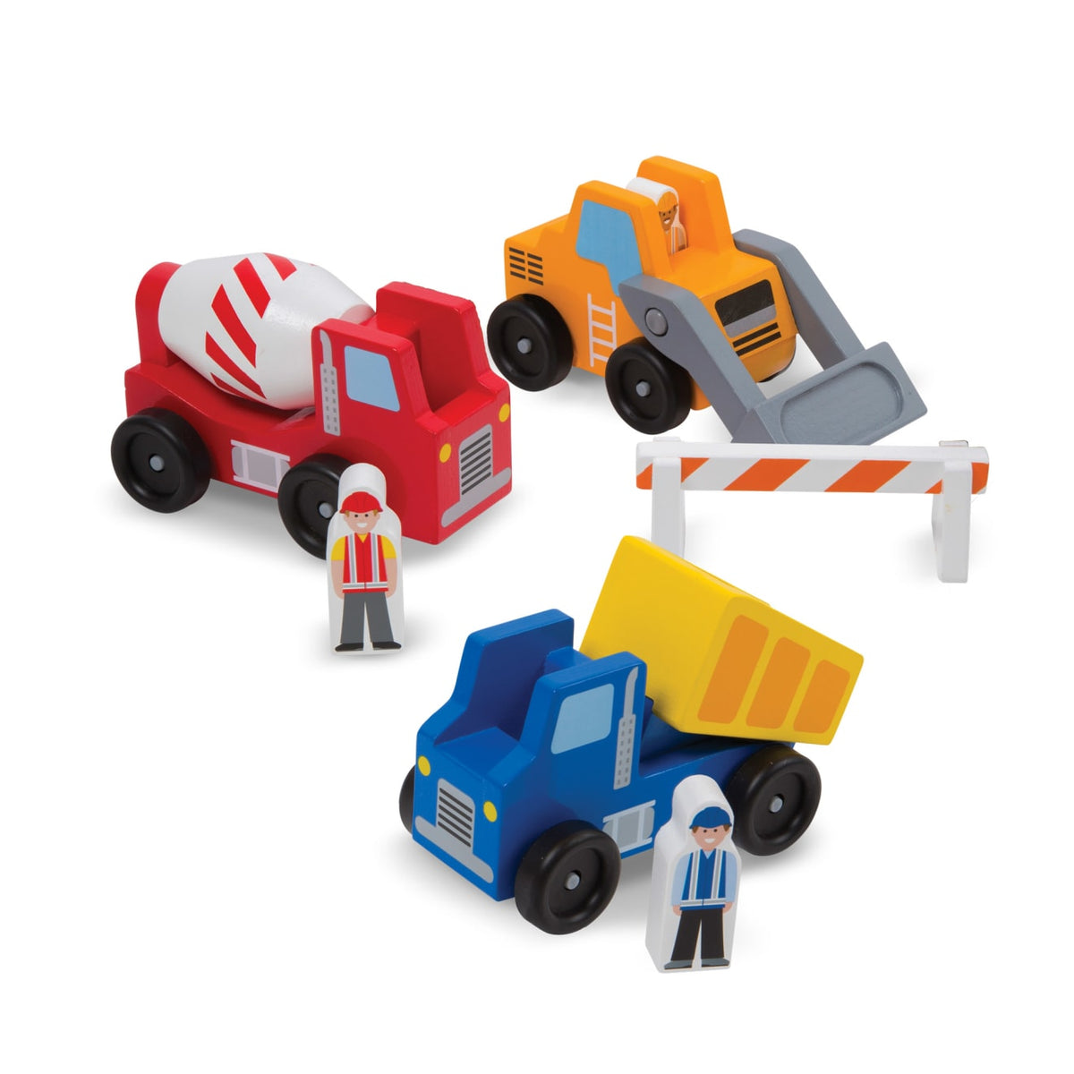 Classic Wooden Toy Construction Vehicle Set S4