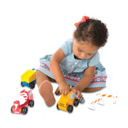 Classic Wooden Toy Construction Vehicle Set V4