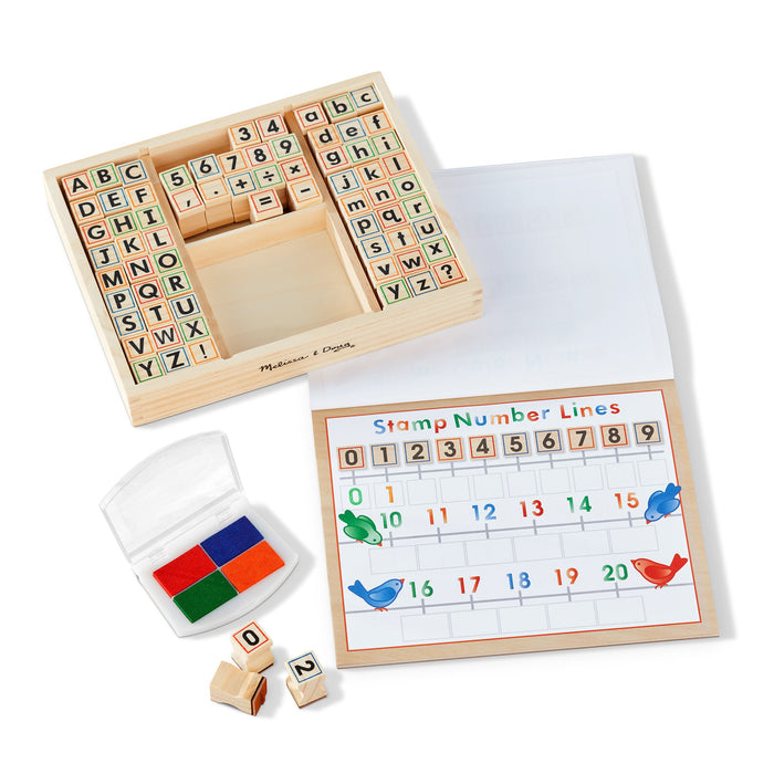 Deluxe Wooden Stamp Set - ABCs 123s R1