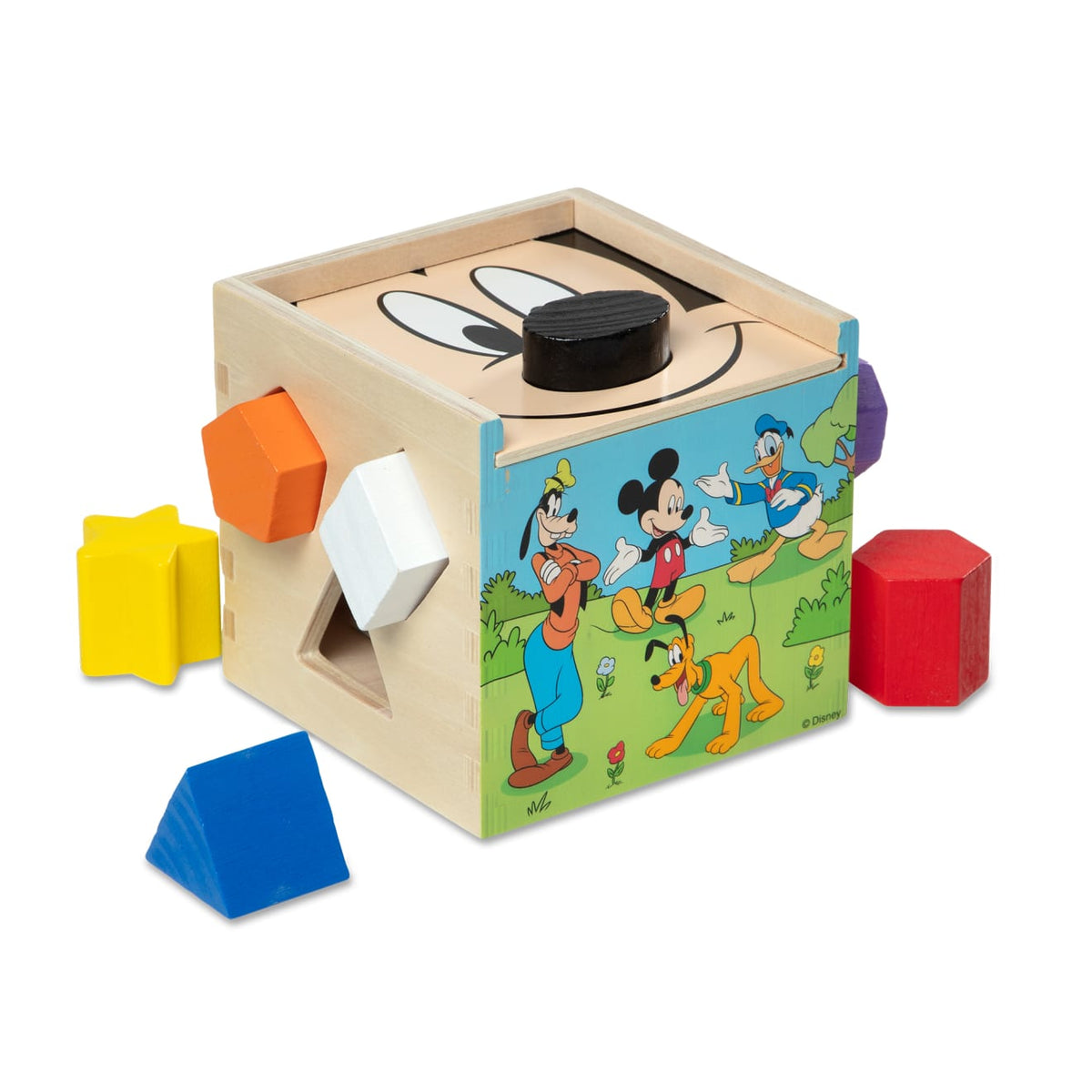 Disney Mickey Mouse & Friends Wooden Shape Sorting Cube A5