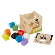 Disney Mickey Mouse & Friends Wooden Shape Sorting Cube O3