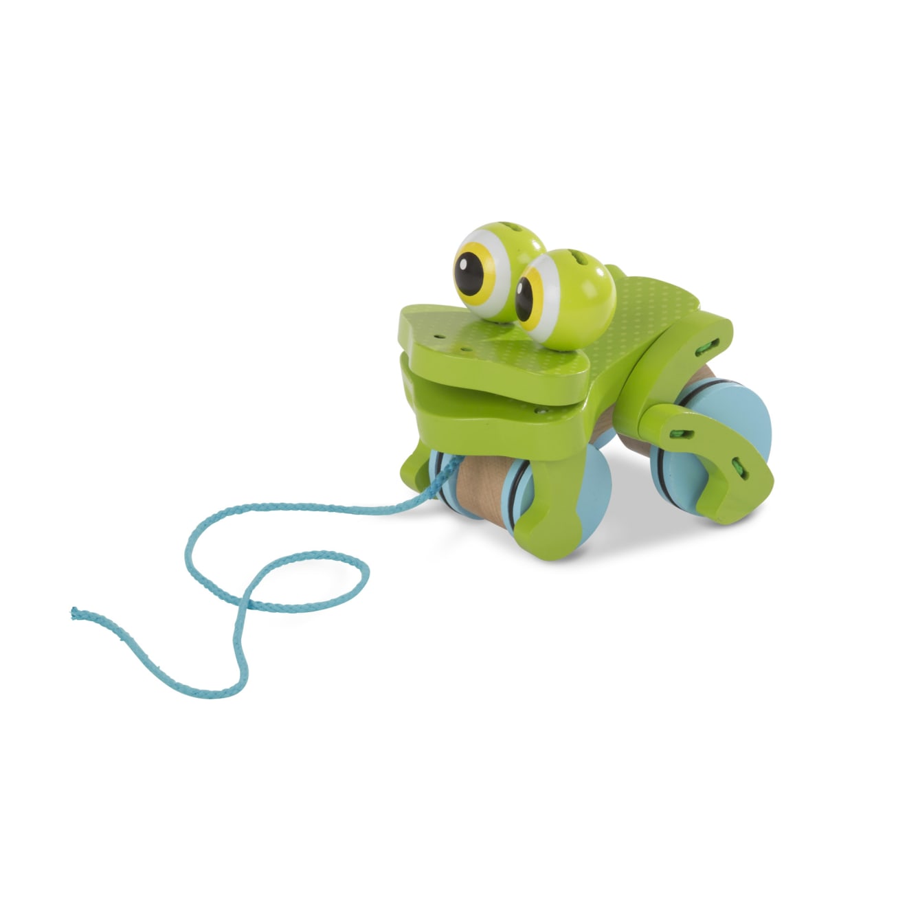 First Play Frolicking Frog Wooden Pull Toy N1