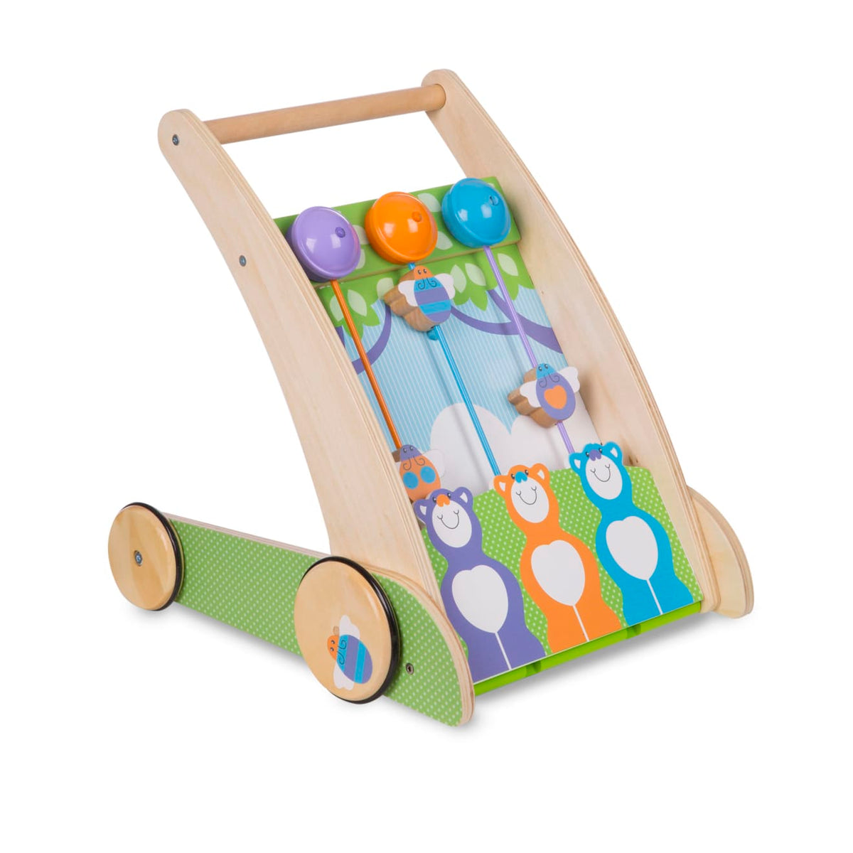 First Play Wooden Ring and Ding Forest Friends Push Toy D0