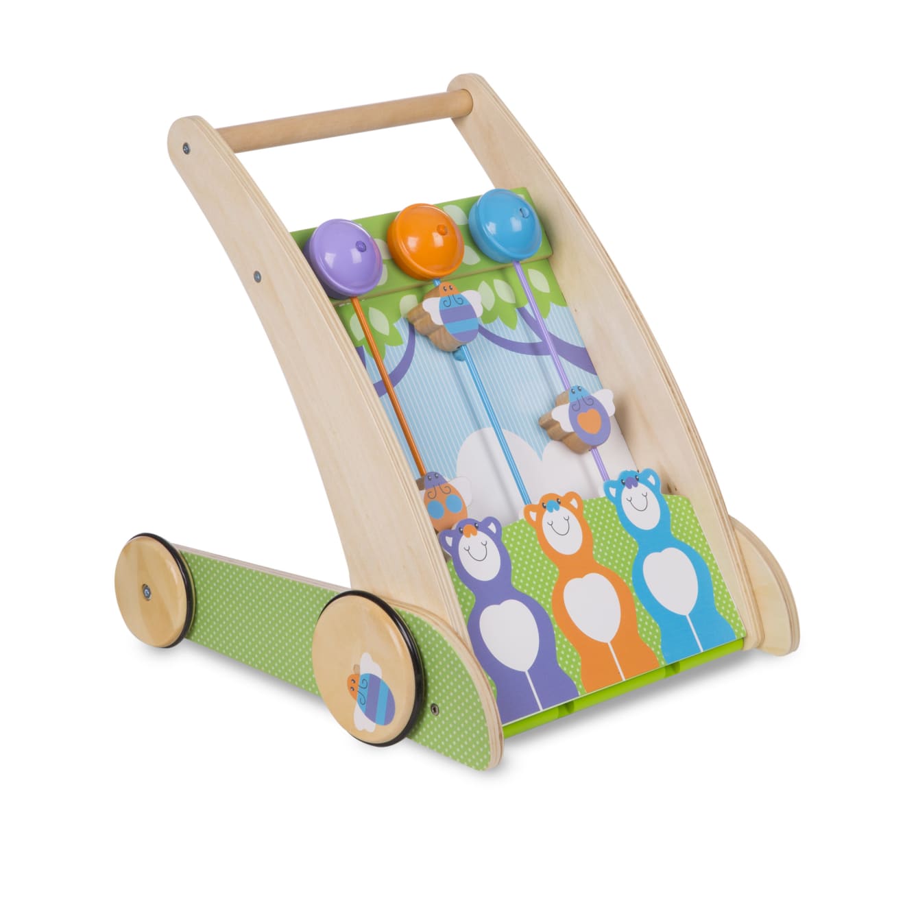 First Play Wooden Ring and Ding Forest Friends Push Toy S8