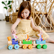 First Play Wooden Rocking Farm Animals Pull Train I1