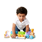 First Play Wooden Rocking Farm Animals Pull Train I1