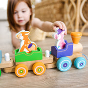 First Play Wooden Rocking Farm Animals Pull Train I1