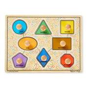 Geometric Shapes Deluxe Jumbo Peg Puzzle - 8 Pieces U3