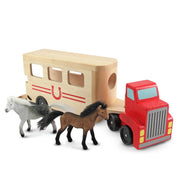 Horse Carrier Wooden Vehicles Play Set Q0