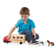 Horse Carrier Wooden Vehicles Play Set Q0