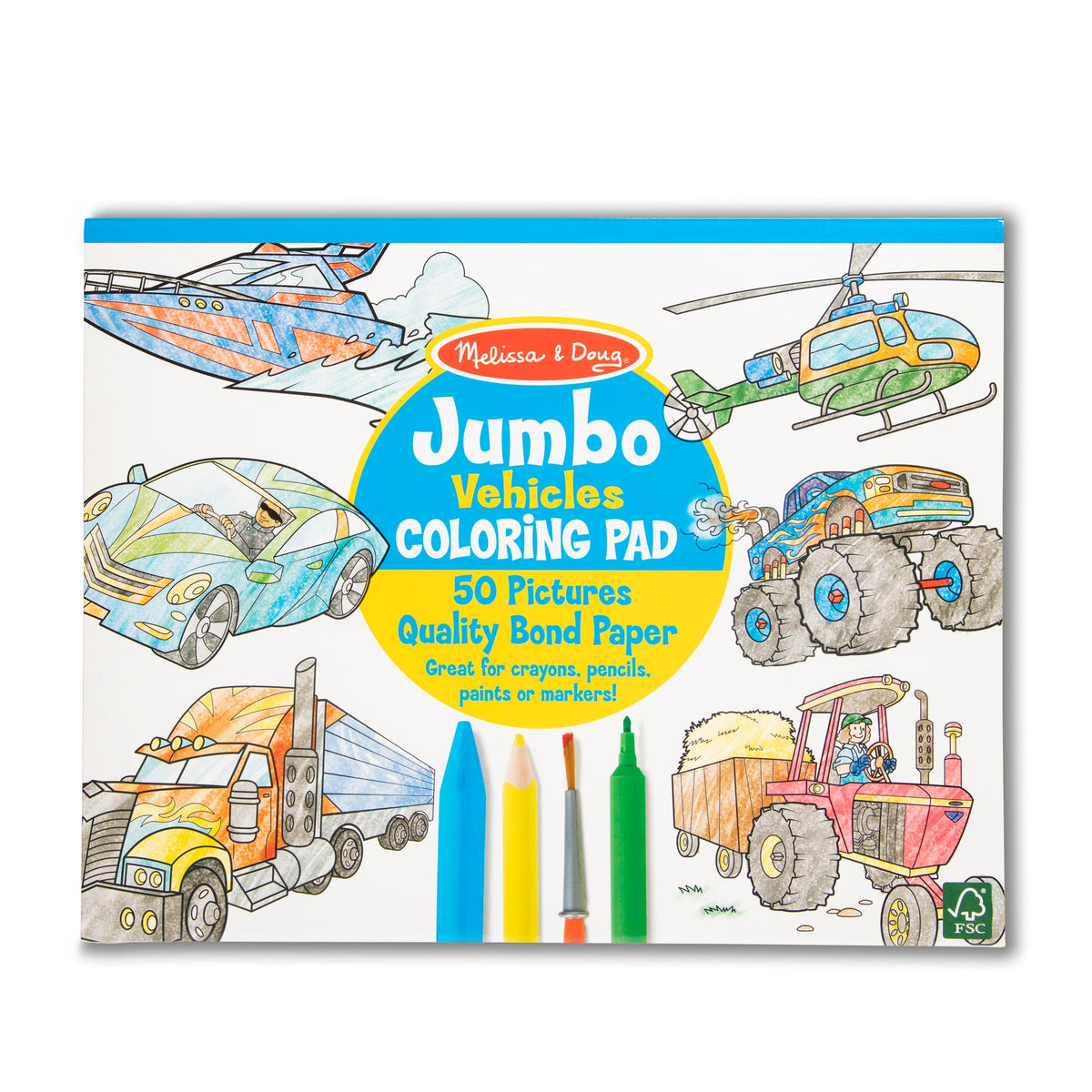 Jumbo Coloring Pad - Vehicles R6