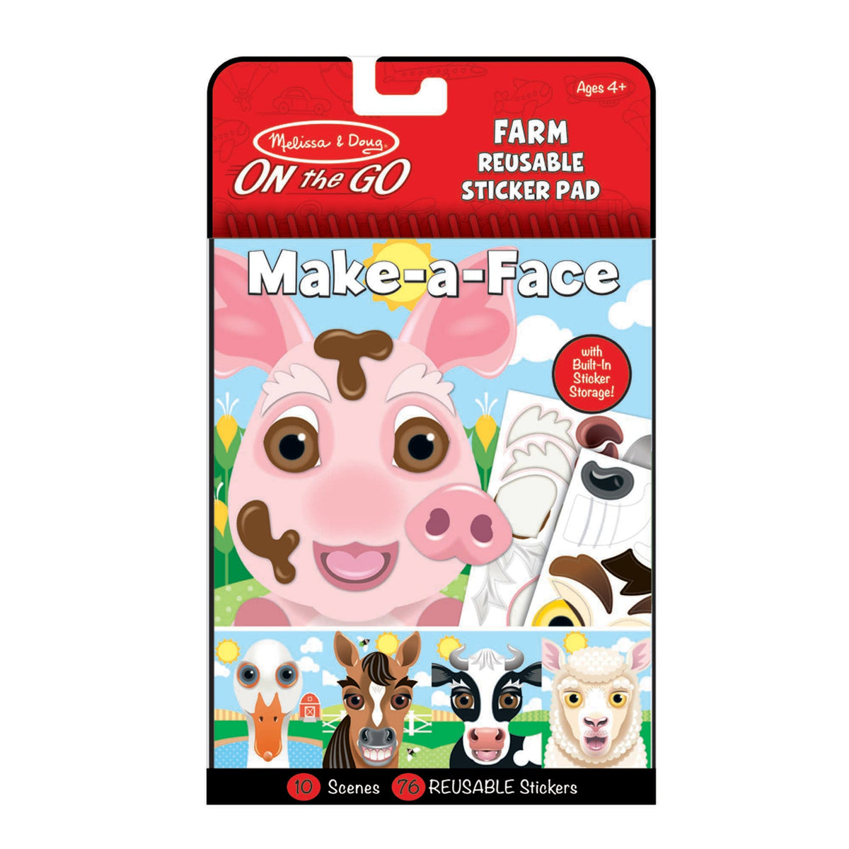 Make-a-Face – Farm Reusable Sticker Pad – On the Go Travel Activity M6