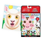 Make-A-Face Reusable Sticker Pad 3-Pack: Safari, Farm, Pets U1