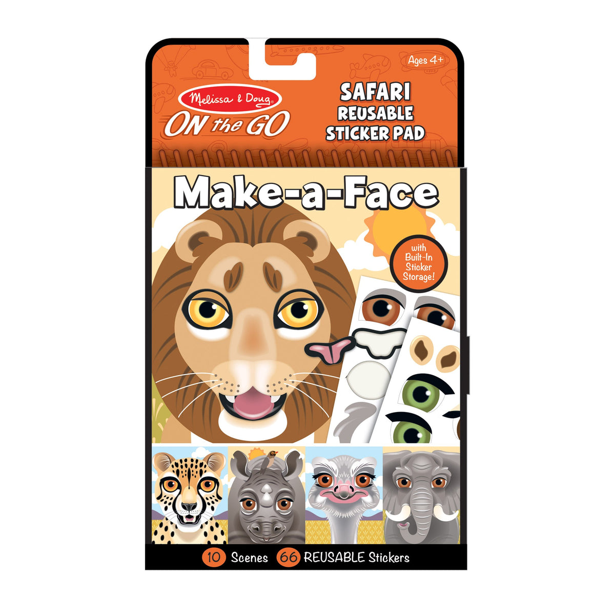 Make-a-Face – Safari Reusable Sticker Pad – On the Go Travel Activity I4