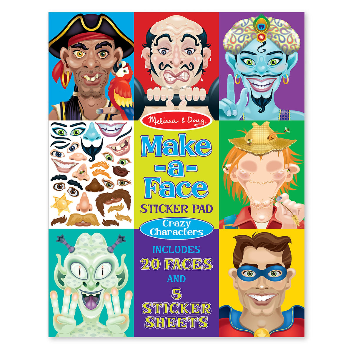 Make-a-Face Sticker Pad - Crazy Characters P0