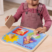 Ms. Rachel™ Wooden Peek-a-Boo Jumbo Peg Puzzle – 4 Pieces X2