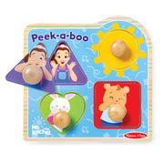 Ms. Rachel™ Wooden Peek-a-Boo Jumbo Peg Puzzle – 4 Pieces X2