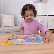 Ms. Rachel™ Wooden Peek-a-Boo Jumbo Peg Puzzle – 4 Pieces X2
