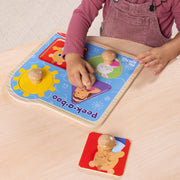 Ms. Rachel™ Wooden Peek-a-Boo Jumbo Peg Puzzle – 4 Pieces X2