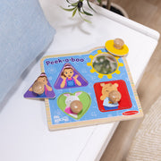 Ms. Rachel™ Wooden Peek-a-Boo Jumbo Peg Puzzle – 4 Pieces X2