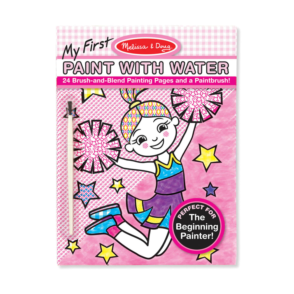 My First Paint With Water Kids' Art Pad With Paintbrush - Cheerleaders, Flowers, Fairies, and More J7