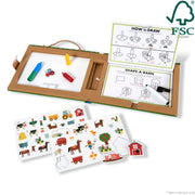 Natural Play: Play, Draw, Create Reusable Drawing & Magnet Kit – Farm X3