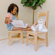 Pair of Solid Wood Chairs 2-Piece Set H1