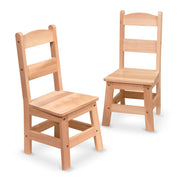 Pair of Solid Wood Chairs 2-Piece Set R3