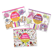Princess, Fairy, Animals & More Coloring and Sticker Pad Bundle Y4