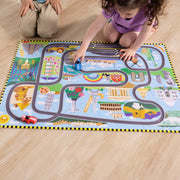 Race Around the World Tracks Floor Puzzle - 48 Pieces E1