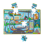 Race Around the World Tracks Floor Puzzle - 48 Pieces E1