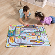Race Around the World Tracks Floor Puzzle - 48 Pieces E1