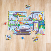 Race Around the World Tracks Floor Puzzle - 48 Pieces E1