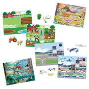 Reusable Sticker Pad 3-Pack: Vehicles, Habitats, Prehistoric D6