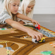 Round the Construction Zone Work Site Rug & Vehicle Set G3